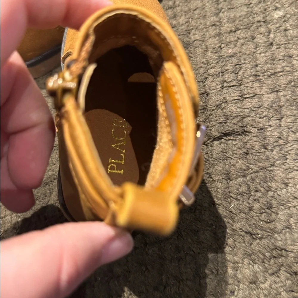 The Children's Place Tan Boots with Metallic Buckle